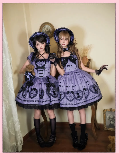 Alice Girl - Brown Sugar Bear - Printed Sweet Lolita Dress, Multiple Styles