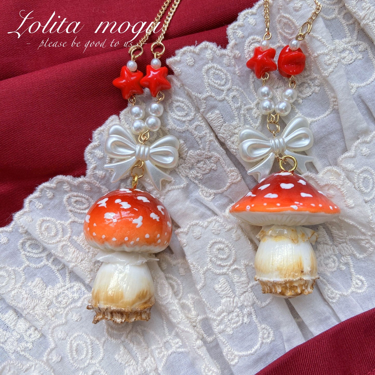 Bear Doll - Handcraft Kawaii Lolita Mushroom Necklace