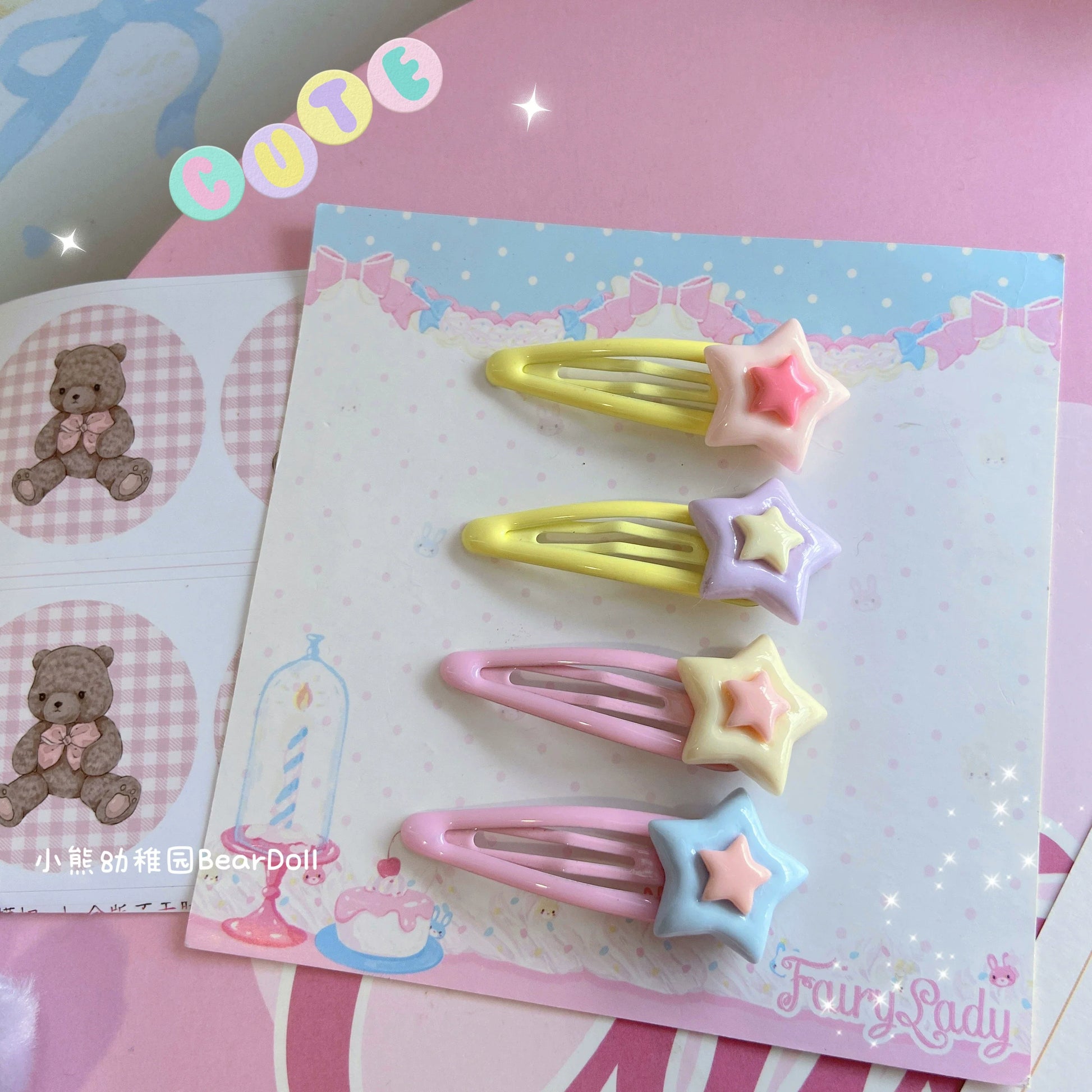 Bear Doll - Kawaii Lolita Hair Pin Adult Children Hello Kitty Hair Clip