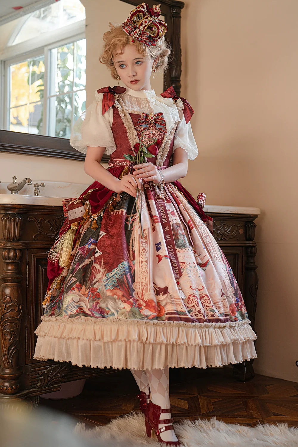 Miss Point - Kaleidoscope - Retro Lolita Dress Oil Painting Print JSK Dress Customized