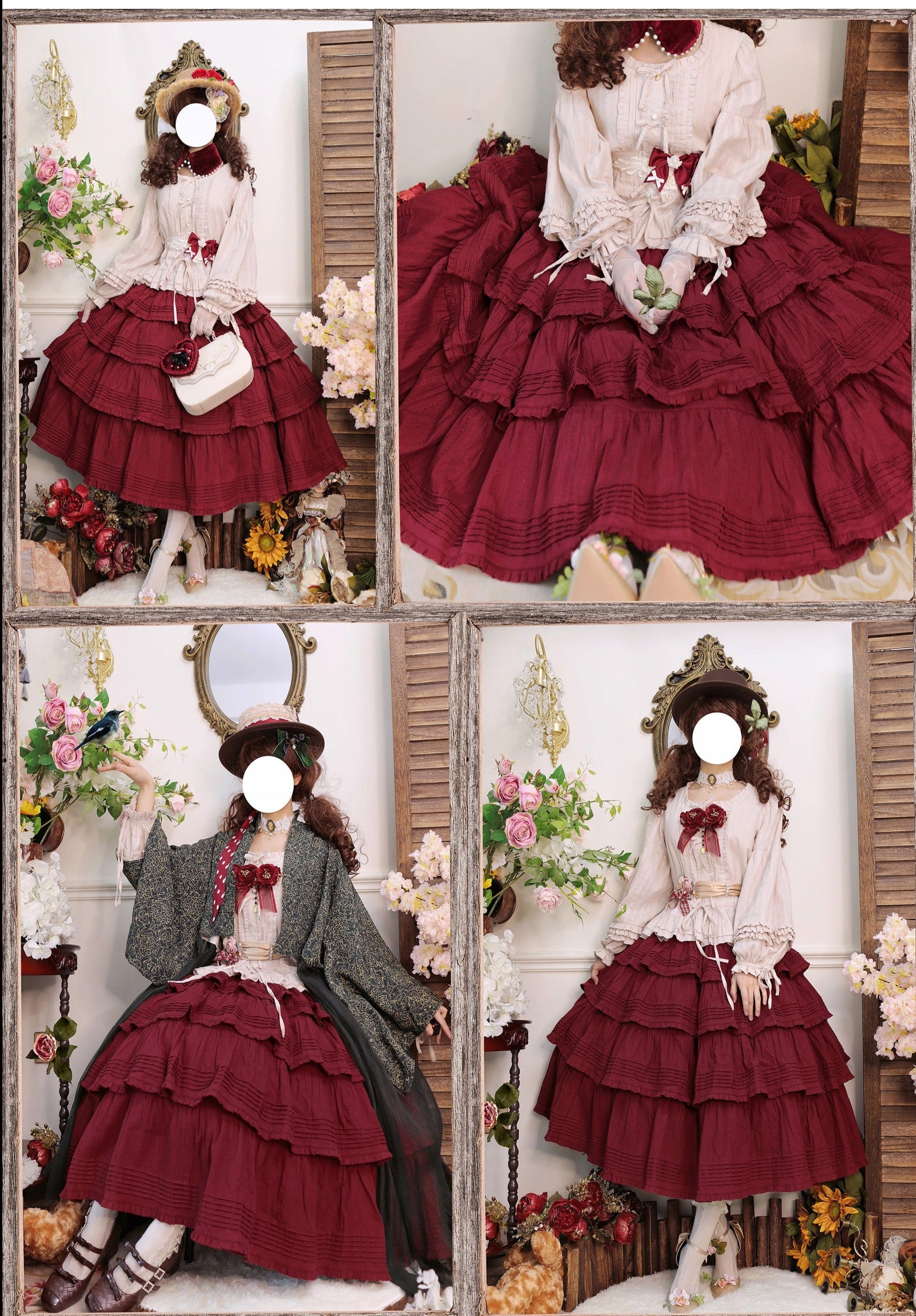 Boguta - Heidi Cotton Lolita Tiered SK Skirt