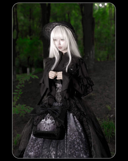 Susin Lolita - Bone-Eroded Butterfly - Gothic Lolita JSK & SK Set