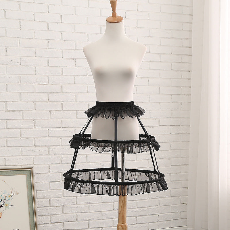 Manyiluo - Adjustable Lolita Petticoat Fish-bone Hollow-out Pannier