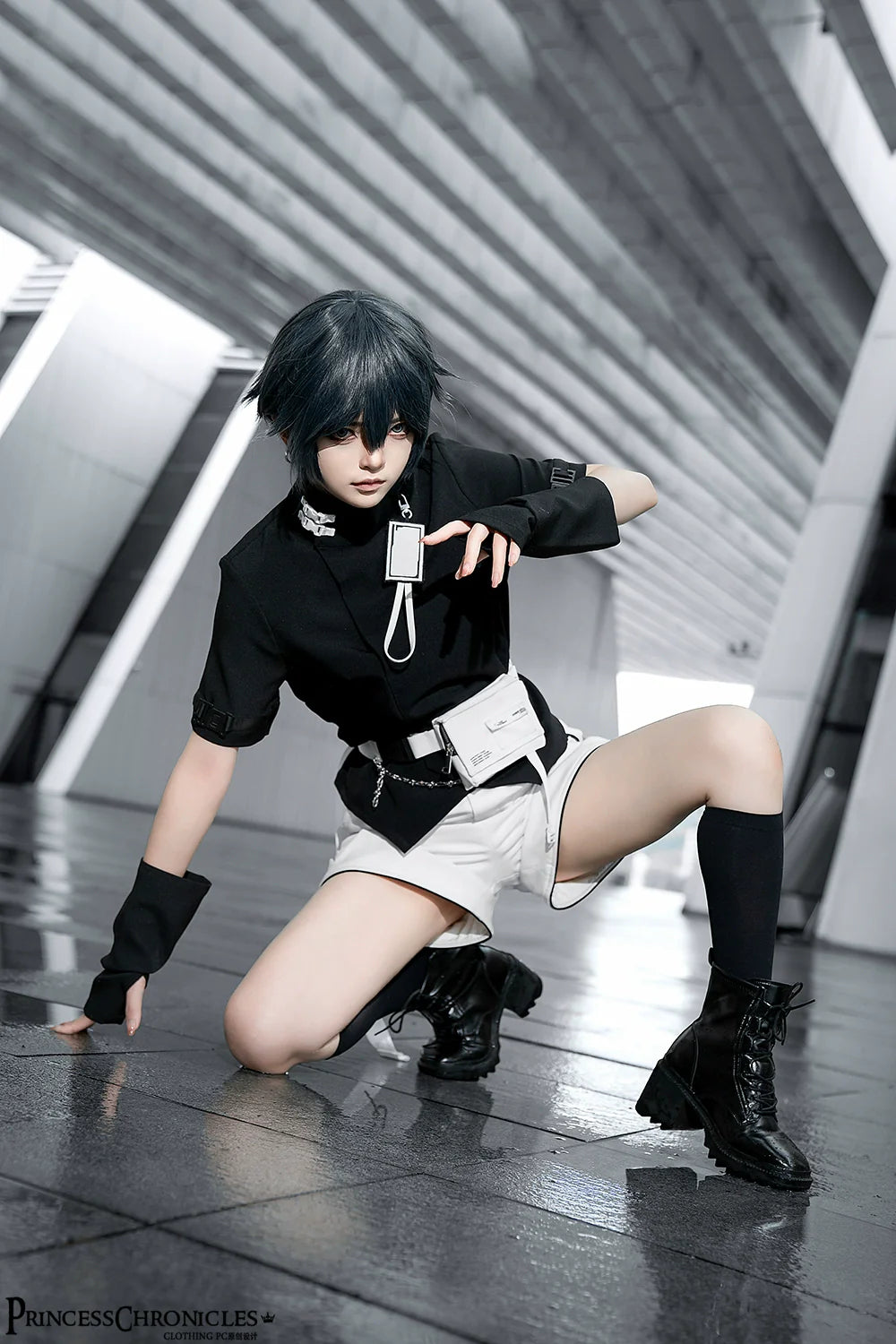 Princess Chronicles - White Cat - Futuristic Style Cool Lolita Pants Suit With Cat Ear Coat