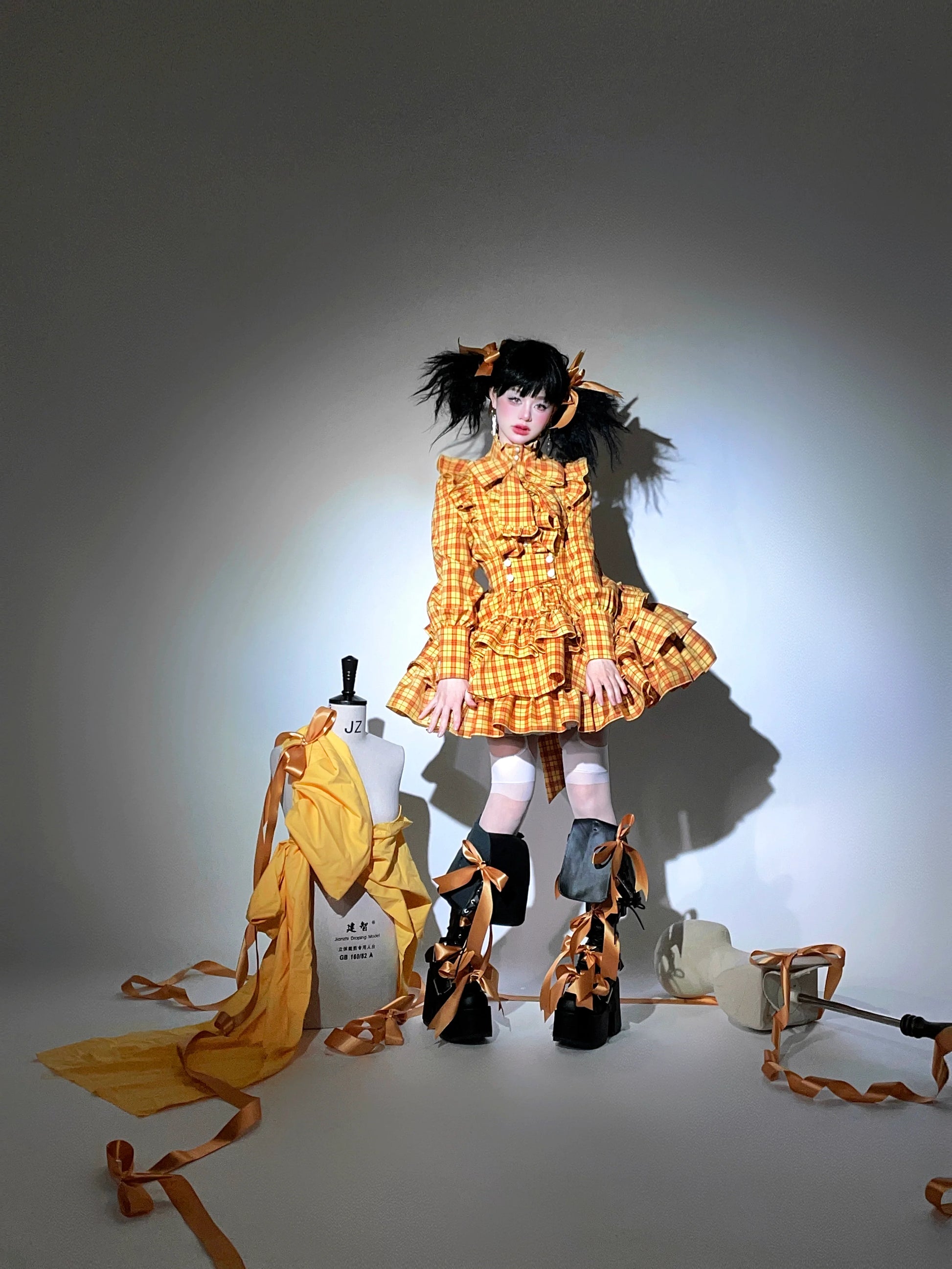 CATCOCOON - Humanoid Gift Box - Christmas Plaid Lolita Blouse & SK