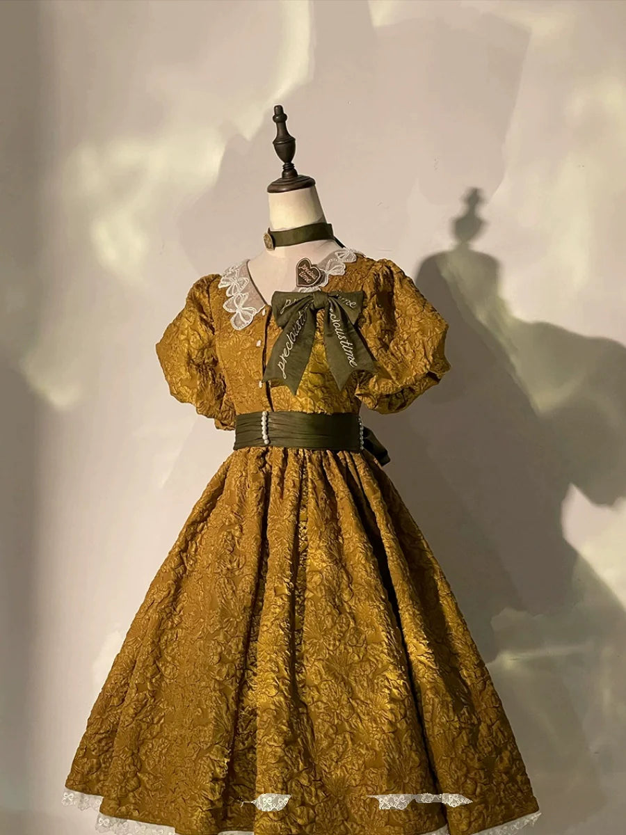 ZJstory - Gold Age - Retro Lolita Bow Necktie