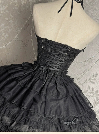 Alice Girl - Cross - Gothic Princess Lolita Corset with Multiple Layers Hem