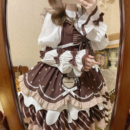 Half Sweet Lolita - Chocolate Milk Pie - Sweet Lolita Jumper Dress Summer Salopette