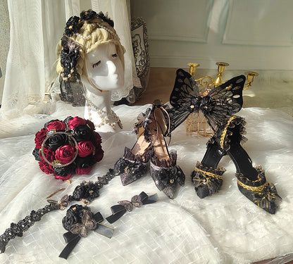 Fairy Tales - Embroidered Gothic Bridal Hairclip Hanfu Lolita Headwear