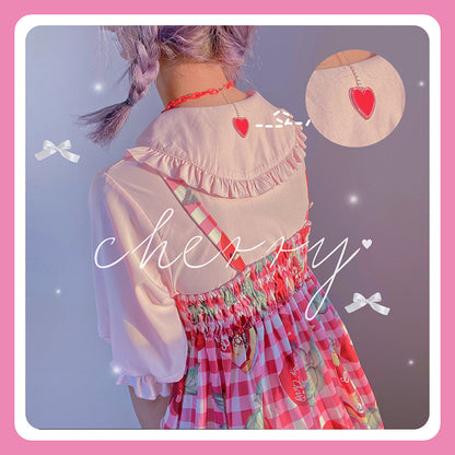 Halloween Alice - Sweet Cherry Lolita Plastic Necklace Ring