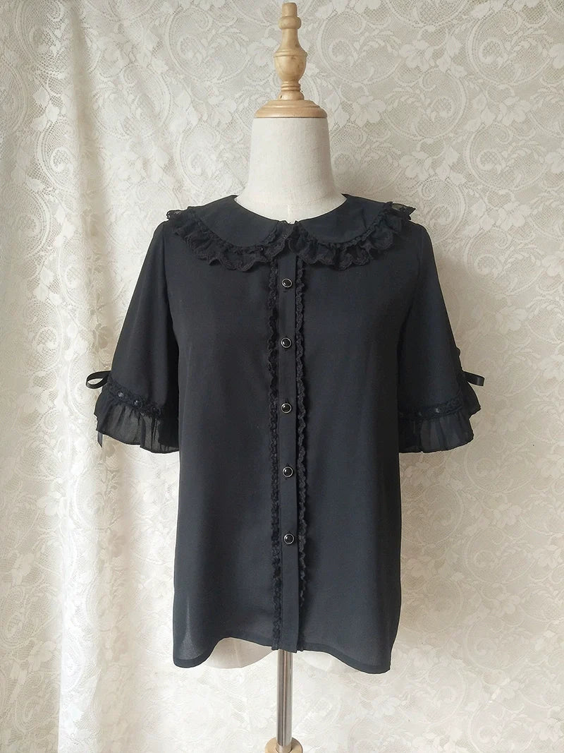 Youlan Lane - Chiffon Peter Pan Collar Kawaii Lolita Blouse