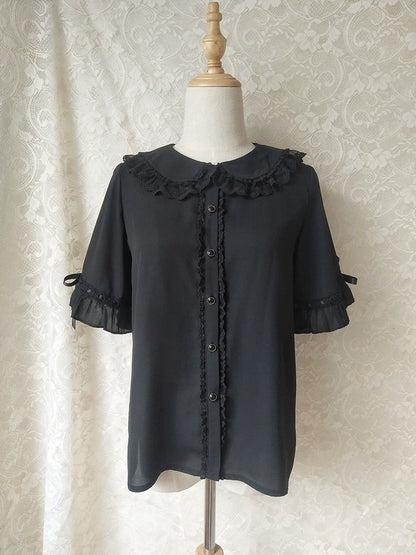 Youlan Lane - Chiffon Peter Pan Collar Kawaii Lolita Blouse