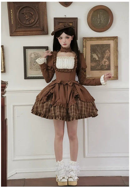With PUJI - Oak Hymn - Classic Lolita Plaid OP Suit, Side Zipper