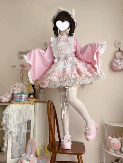 Hanguliang - Sweet Meow Nurse - Maid Lolita Skirt Set Kawaii Lolita Dress