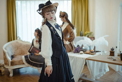 Miss Point - Rose Doll - Elegant Lolita Striped Fishbone Skirt