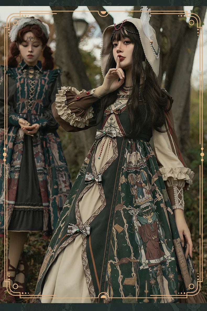 YingLuoFu - Tarot - Elegant Lolita Dress Classicl Court Style Lolita OP Salopette