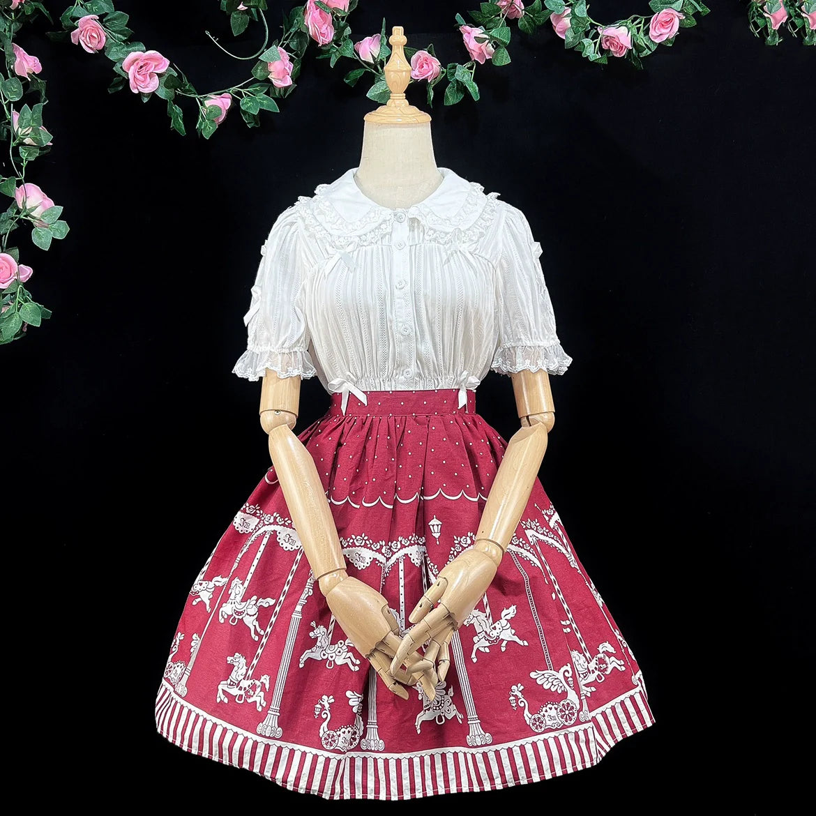 DMFS Lolita - Sweet Lolita Shirt Doll Collar Blouse High-waisted