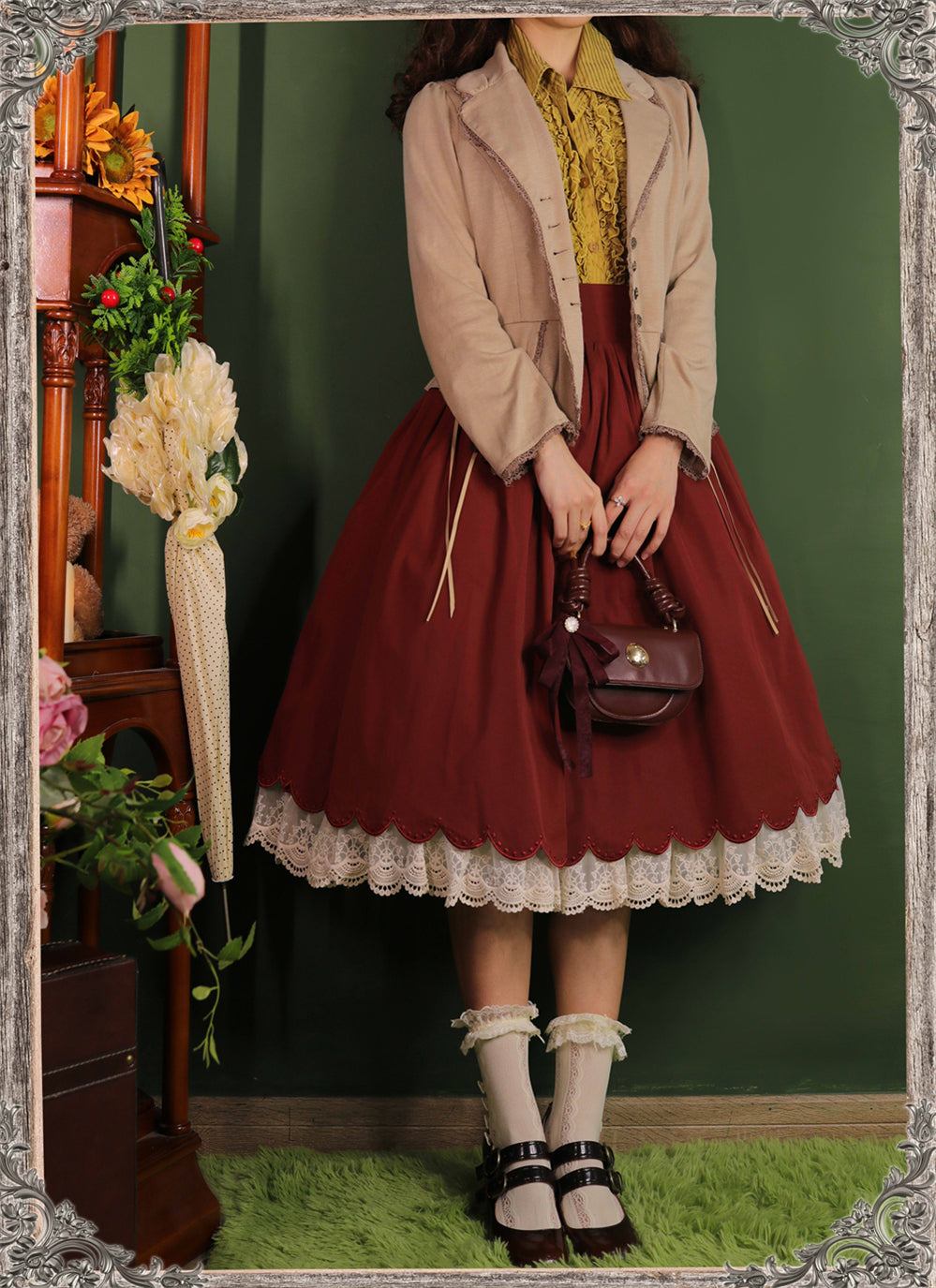 EESSILY - Countess's Autumn Tour - Retro Lolita Embroidery Long SK