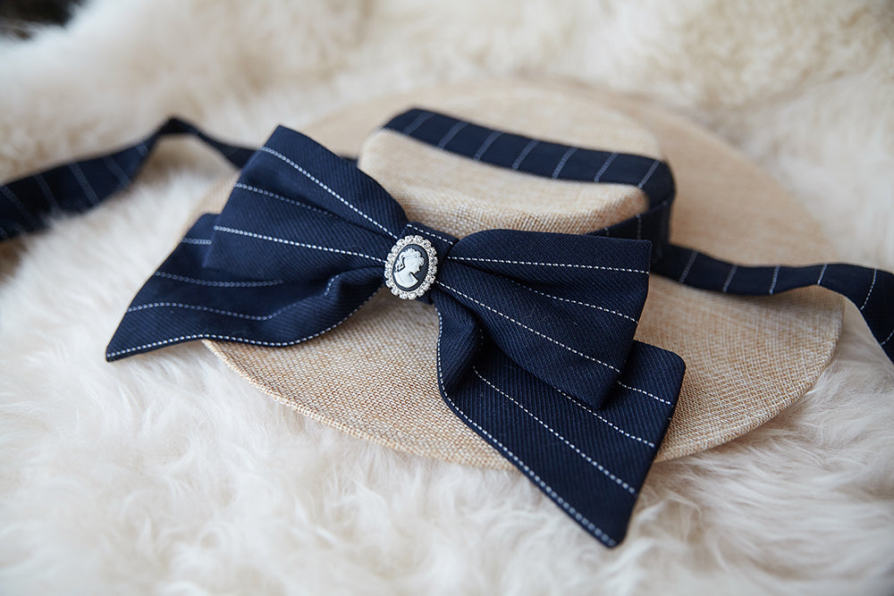 Miss point - Rose Silhouette - Elegant Handmade Lolita Flat Hat