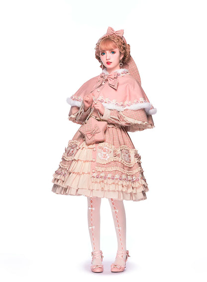 Youpairui - Helford - Sweet Coordinated Lolita Suit Pink Plaid Lolita SK Set