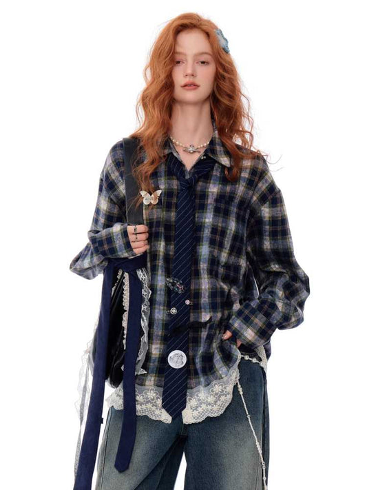 Plaid loose shirt【s0000010150】