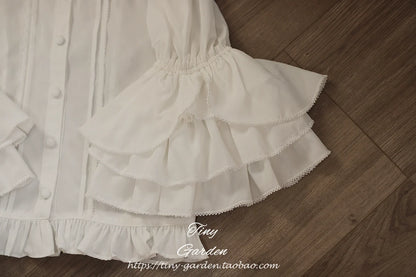 Tiny Garden - Summer Breeze 2.0 - Vintage Lolita Shirt Round Ruffled Collar/Princess Sleeves