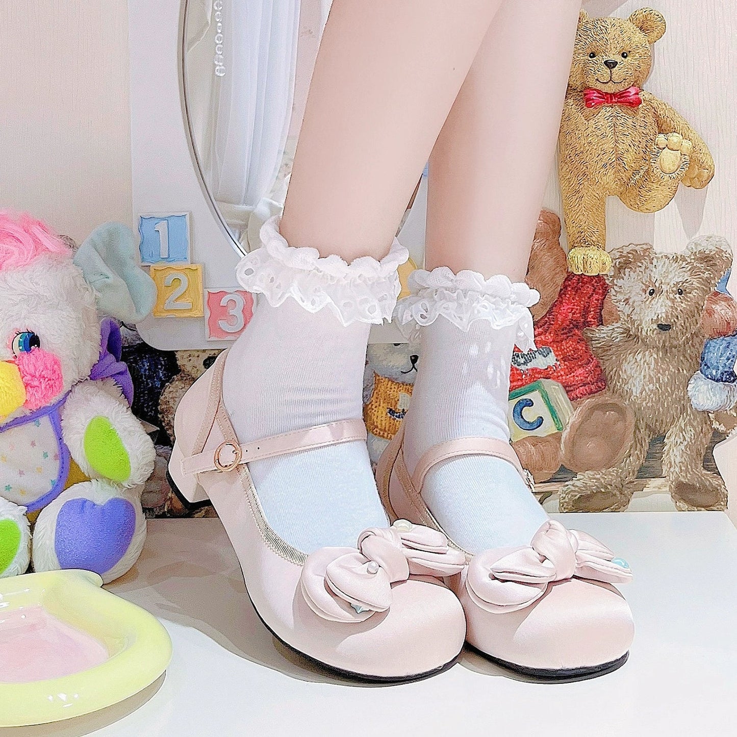 Dolly Doll - Little Fat Ding - Sweet Lolita Shoes Low Heel Round-toe Shoes