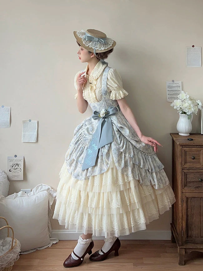 Forest Song - Star and Sea - Classic Lolita Petticoat Adjustable Tiered Ruffle Skirt