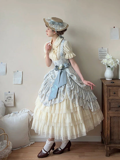 Forest Song - Star and Sea - Classic Lolita Petticoat Adjustable Tiered Ruffle Skirt