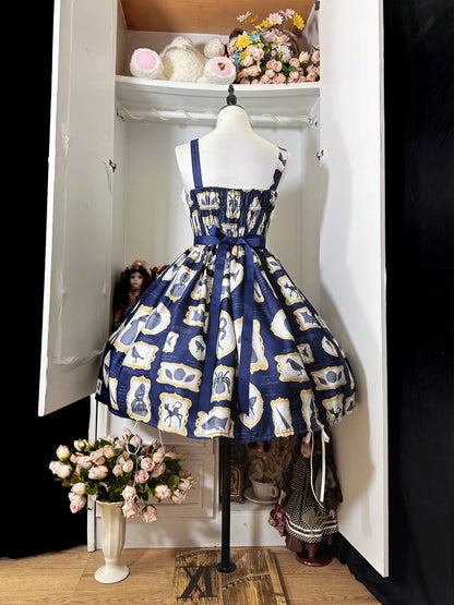 Magic Tea Party - Classic Lolita JSK with Elegant Art-Inspired Prints