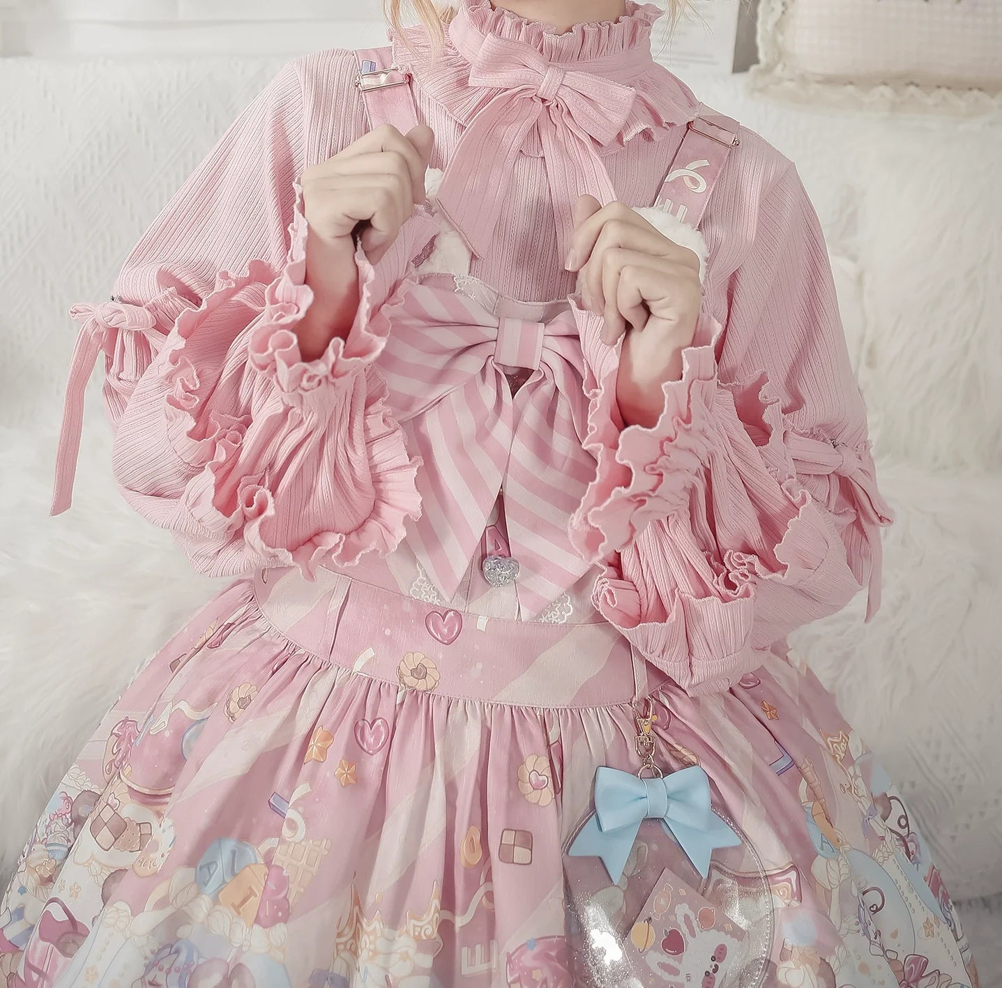 MIST - First Snow - Sweet Lolita Sweater Winter Puff Sleeve Knitting Innerwear