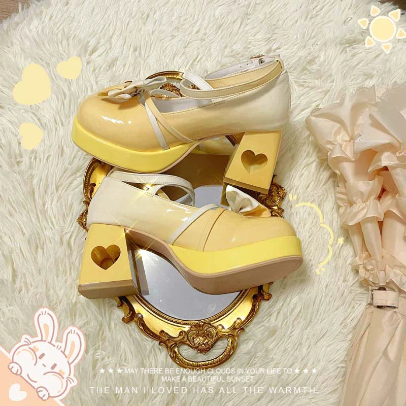 A Can of Cocoa - Heart Function - Sweet Lolita Shoes Gradient Color High Heels
