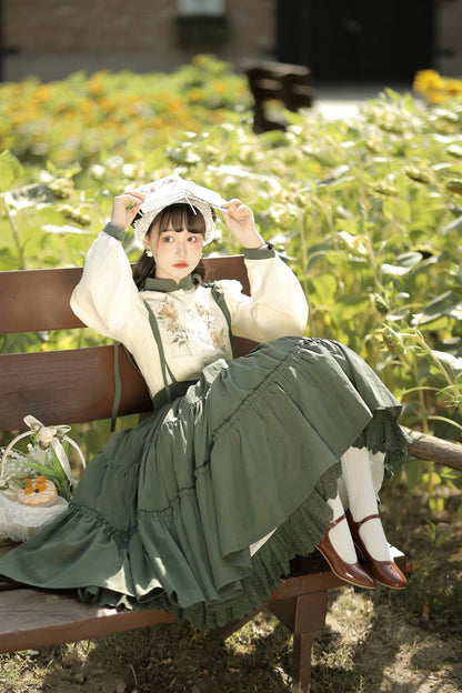 Meow Jun - Sunflower Appointment - Chinese Style Skirt and Blouse