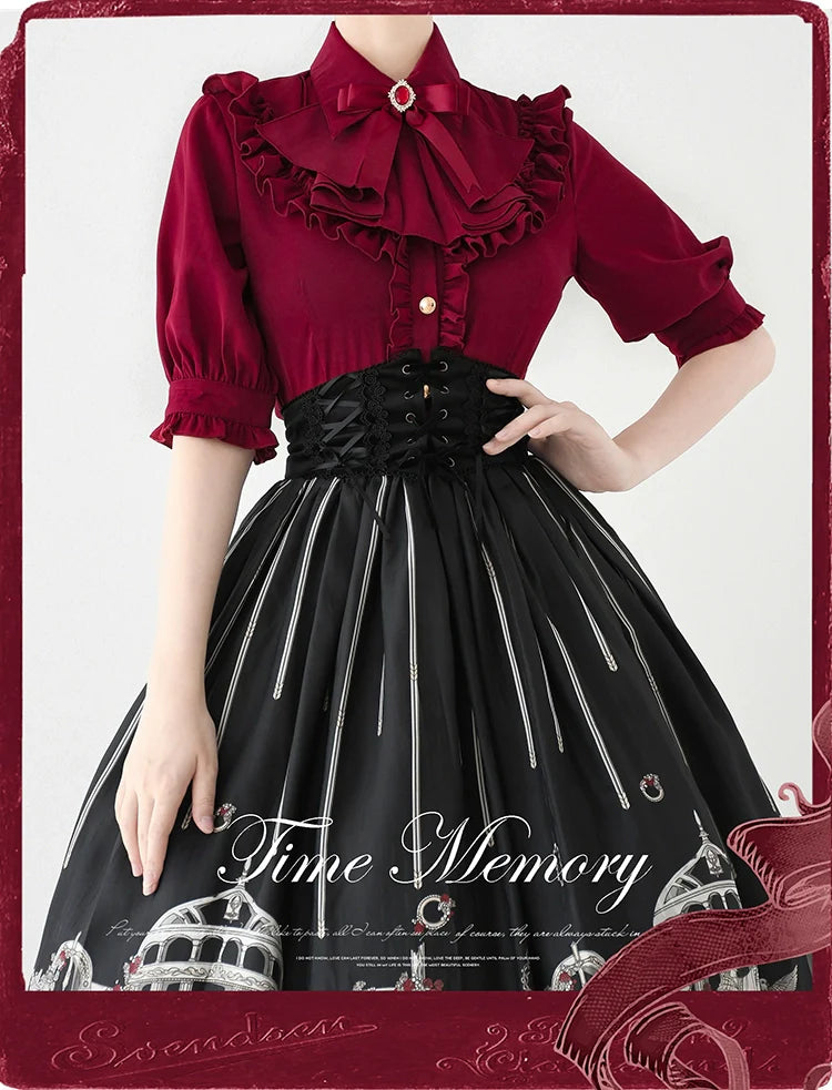 Time Memory - Earl Girl - Chiffon Classic Lolita Shirt, Mid-Length Mutton Sleeves