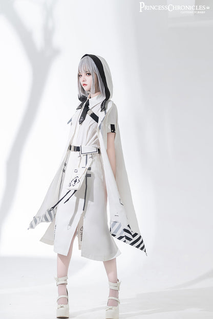 Princess Chronicles - Dry sea and Ashlar - Techwear-inspired White Cloak Set
