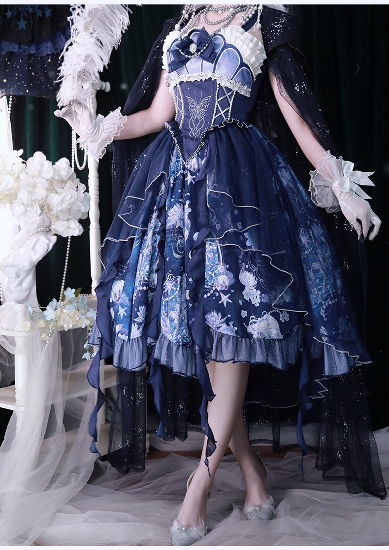 YingLuoFu - Original Elegant Lolita Blue Lolita JSK