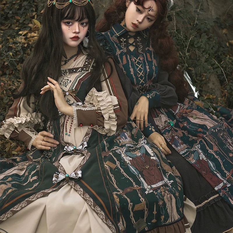 YingLuoFu - Tarot - Elegant Lolita Dress Classicl Court Style Lolita OP Salopette