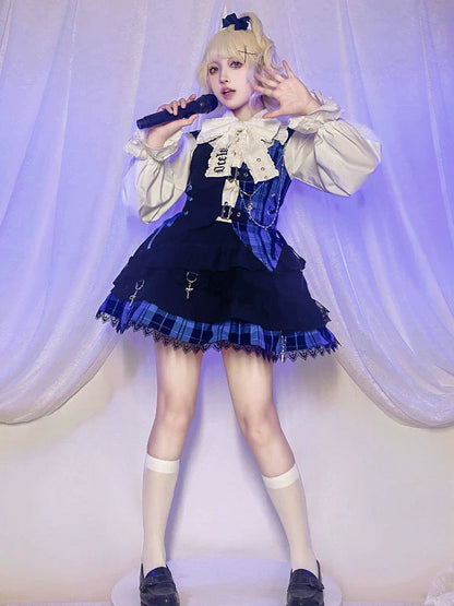 OCELOT - Kalila - Punk Lolita Dress Set Plaid Shorts Set