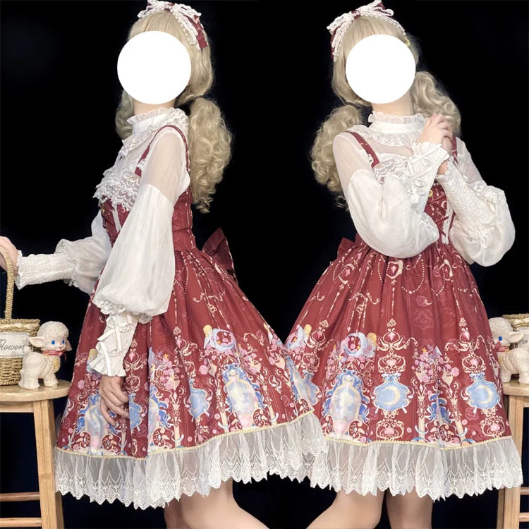 DMFS Lolita - Sweet Lolita Shirt Mutton Sleeves Chiffon Lolita Innerwear