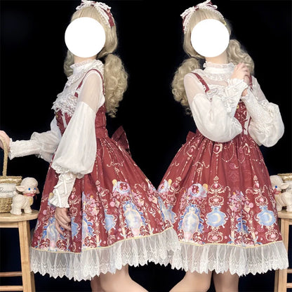 DMFS Lolita - Sweet Lolita Shirt Mutton Sleeves Chiffon Lolita Innerwear