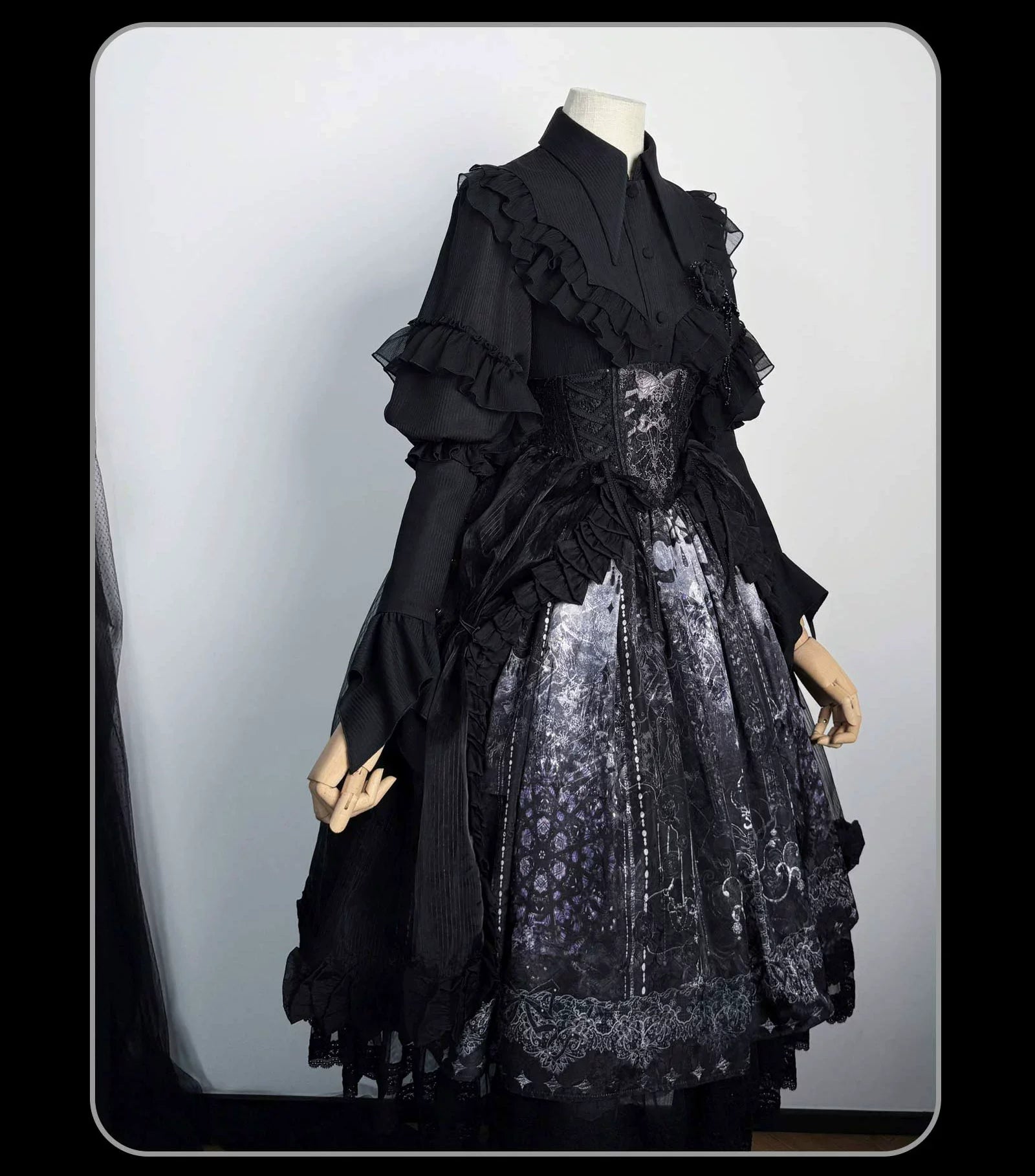 Susin Lolita - Bone-Eroded Butterfly - Gothic Lolita JSK & SK Set