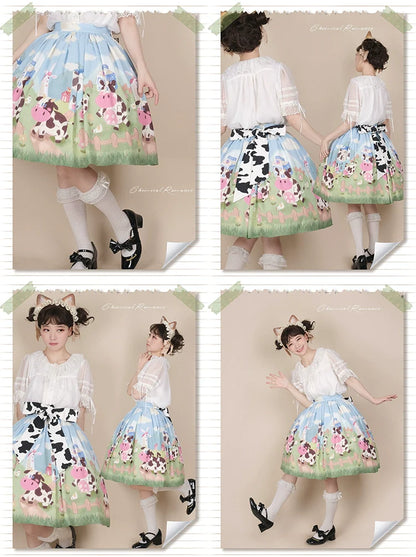 Chemical Romance - Sweetheart Farm - Sweet Lolita SK Cow Print Lolita Dress