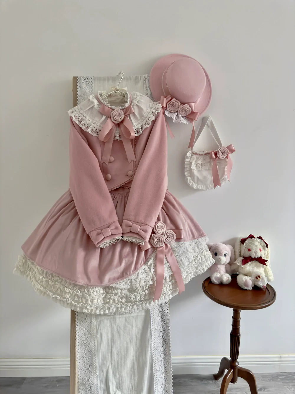 LeMiroir - Winter Solstice - Elegant Lolita Hat, Detachable Collar, Handbag