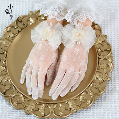 Xiaogui - Lace Bowknot Flower Vintage Lolita Gloves