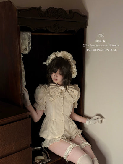 Nololita - Nightingale - Old School Lolita Shirt with Detachable Sleeves