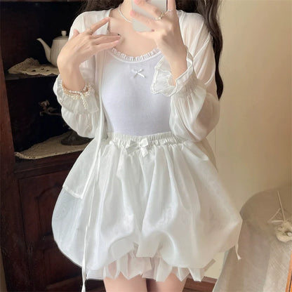 Sugar Girl - Casual Lolita Bloomer Solid Color Organza Shorts Bloomers