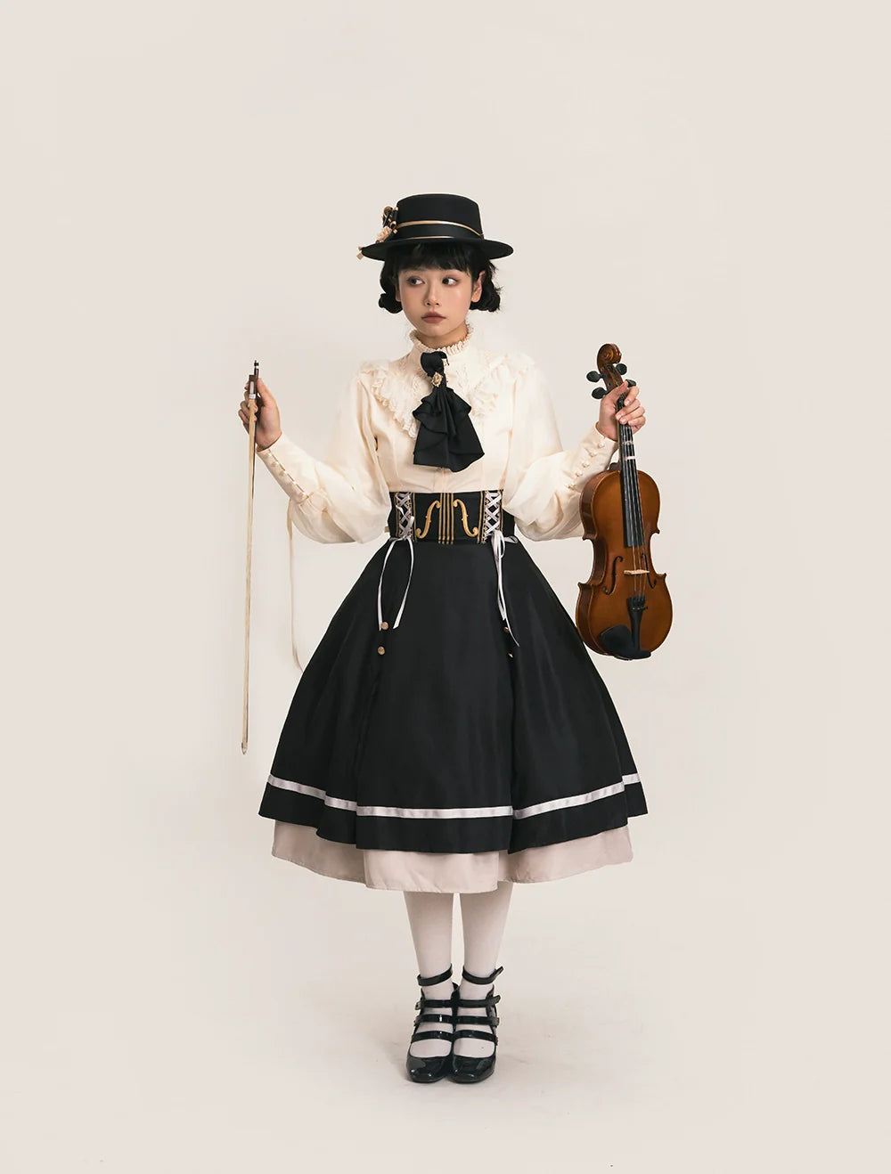 Miss Point - Golden Movement - Elegant Lolita Fishbone Skirt Customized