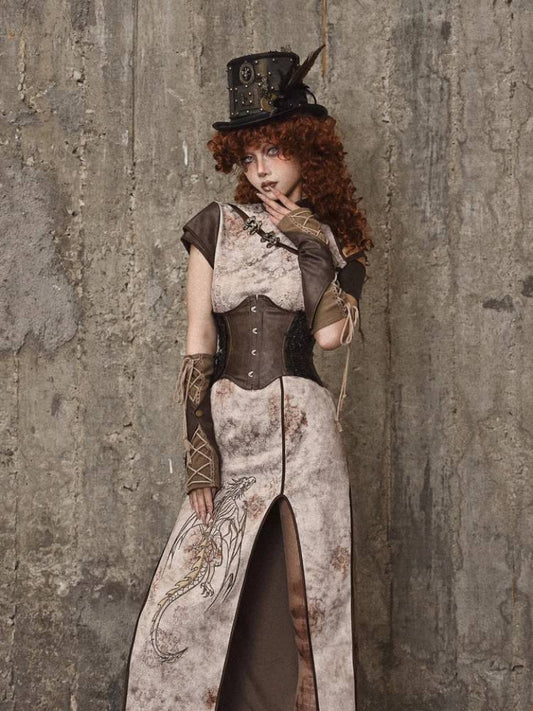 Dragon chinese slit dress【s0000008169】