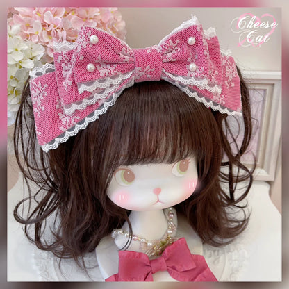 Cheese Cat - Sweet Lolita KC Lace Butterfly Lolita KC with Pearl