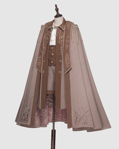 Youpairui - Sheffield - British Military Ouji Lolita Long Coat Full Set
